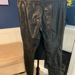 Faux leather pants.